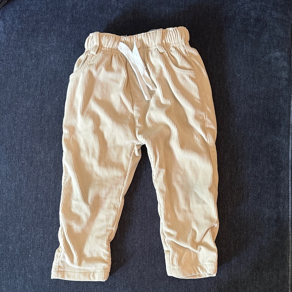 Little Bipsy Cream Lined Corduroy Pants